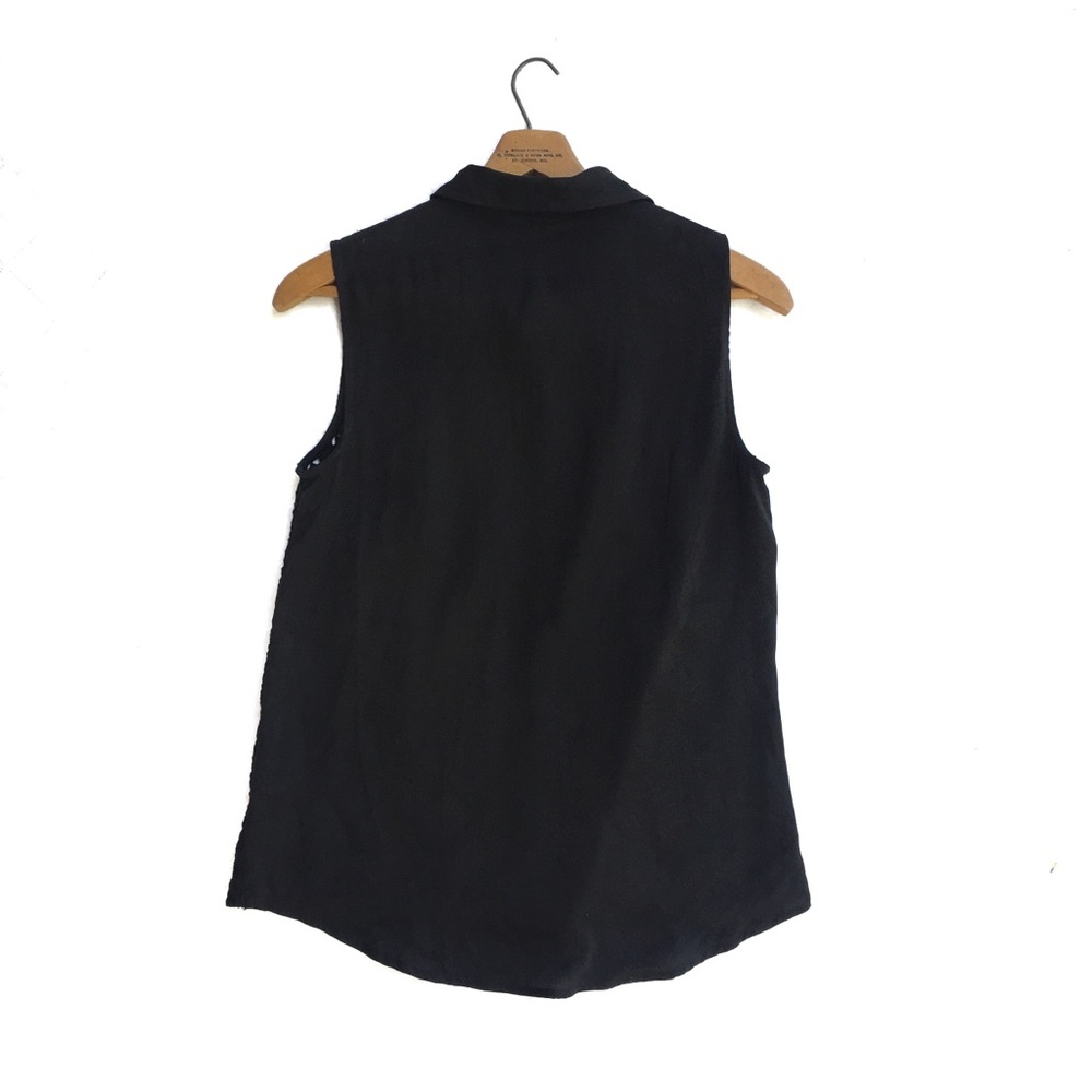 {Halogen} Eyelet Front Collared Button Up Blouse - image 4